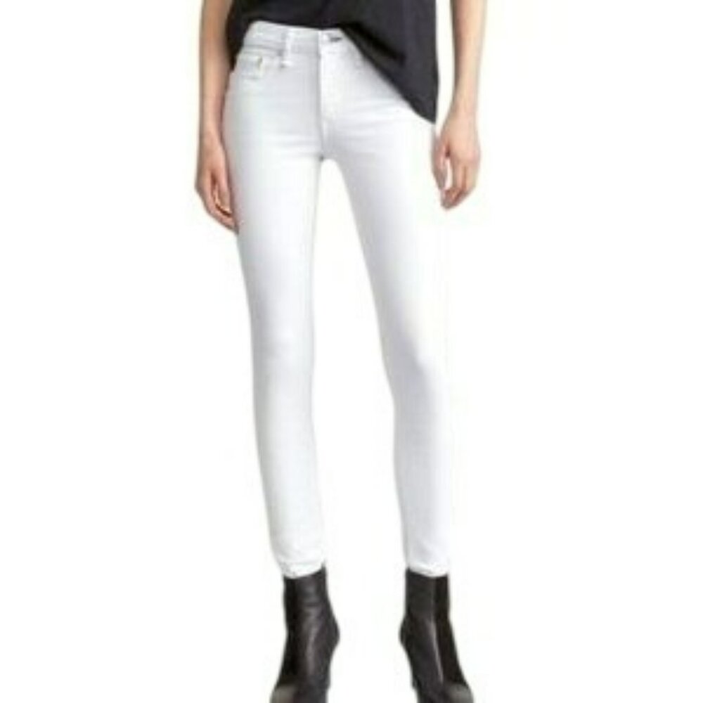 Rag & Bone White Skinny Jeans Womens 28 Cotton Blend Denim